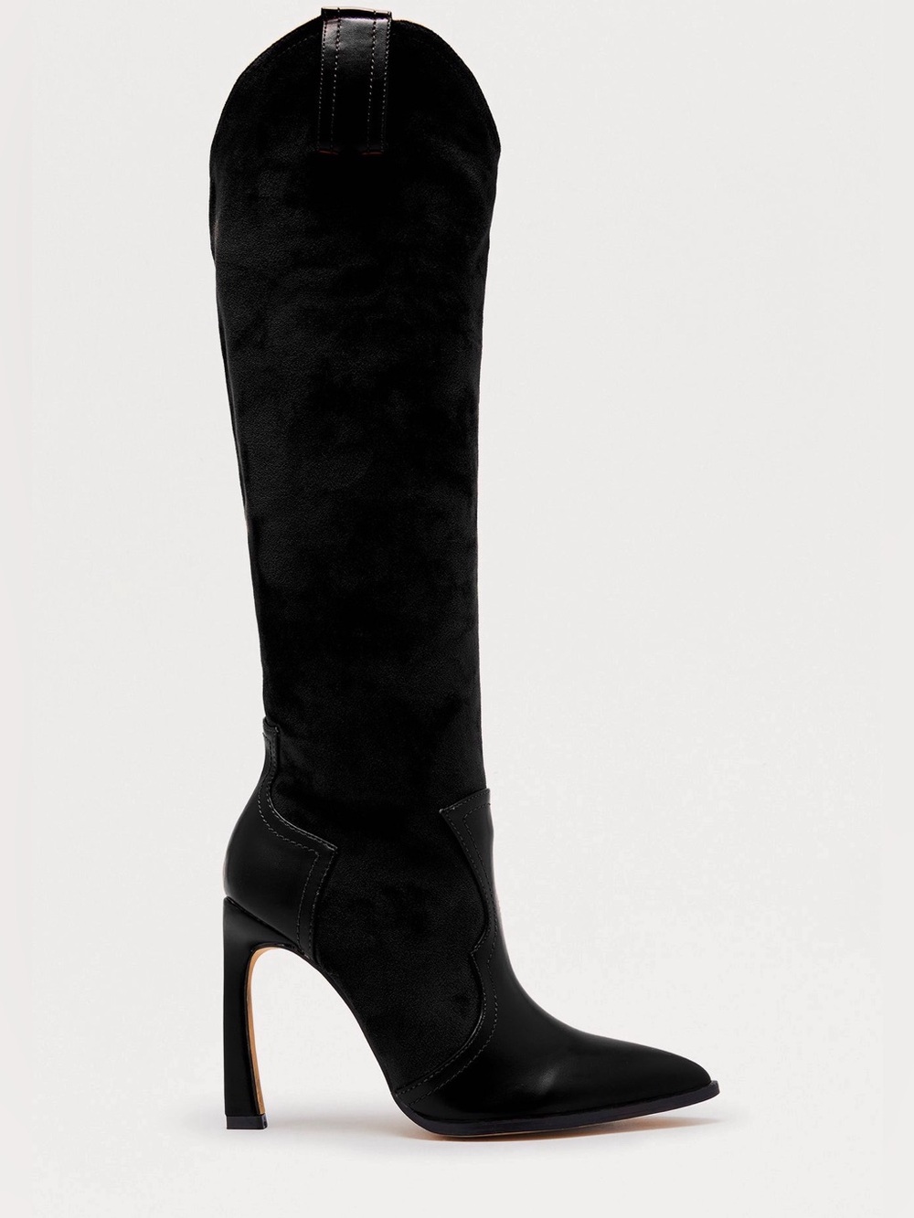 Fashion Nova Black Tall Pointed Toe Stiletto Knee Boots